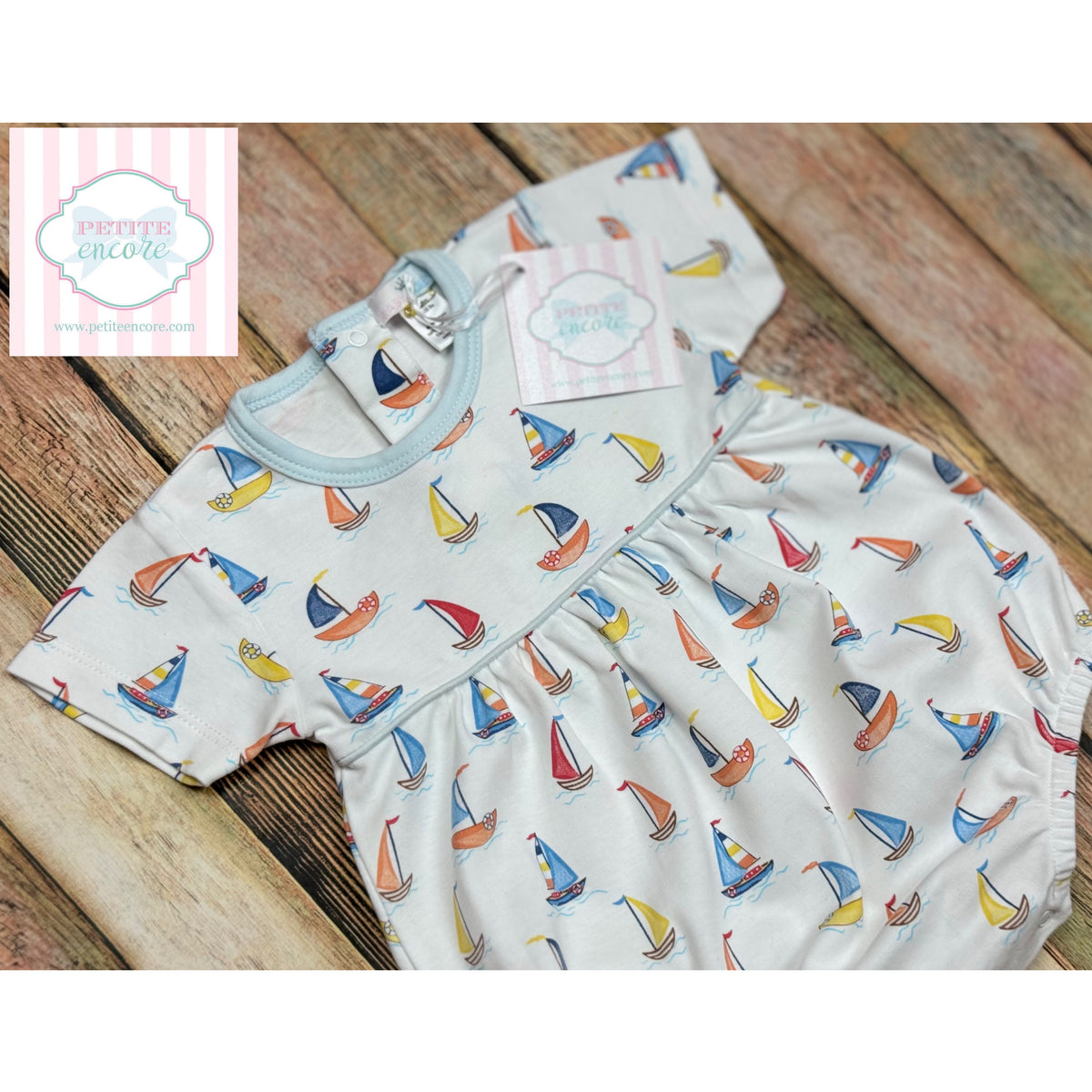 Baby Loren Girls Navy Blue Ahoy Sailor Sun Dress main image 0