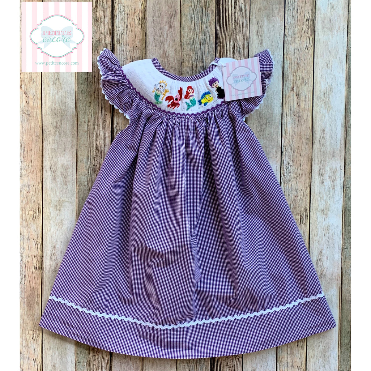 strapless open back dress Little mermaid themed smocked dress 18m – Petite Encore