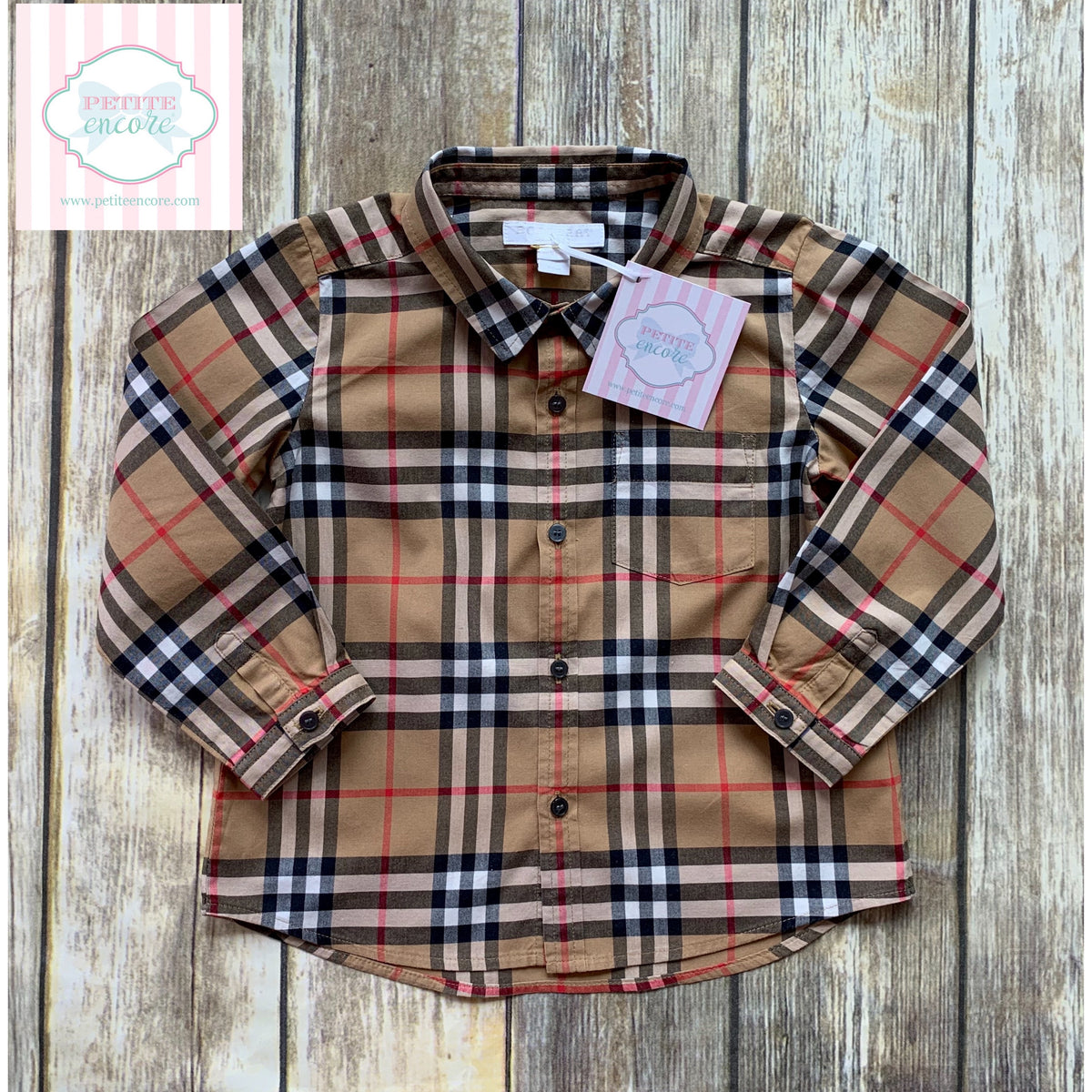 Toddler boy burberry outlet button down