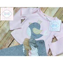 Mud Pie bird themed two piece 6-9m
