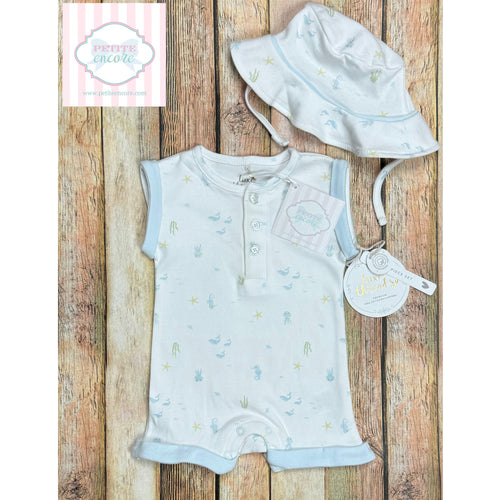 Luxe Threads one piece with hat 3-6m