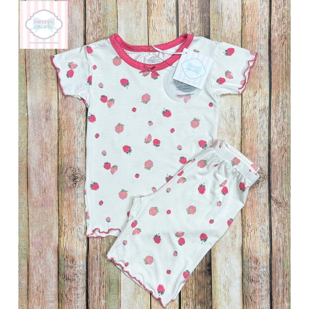 Milkberry strawberry themed pajamas 5T