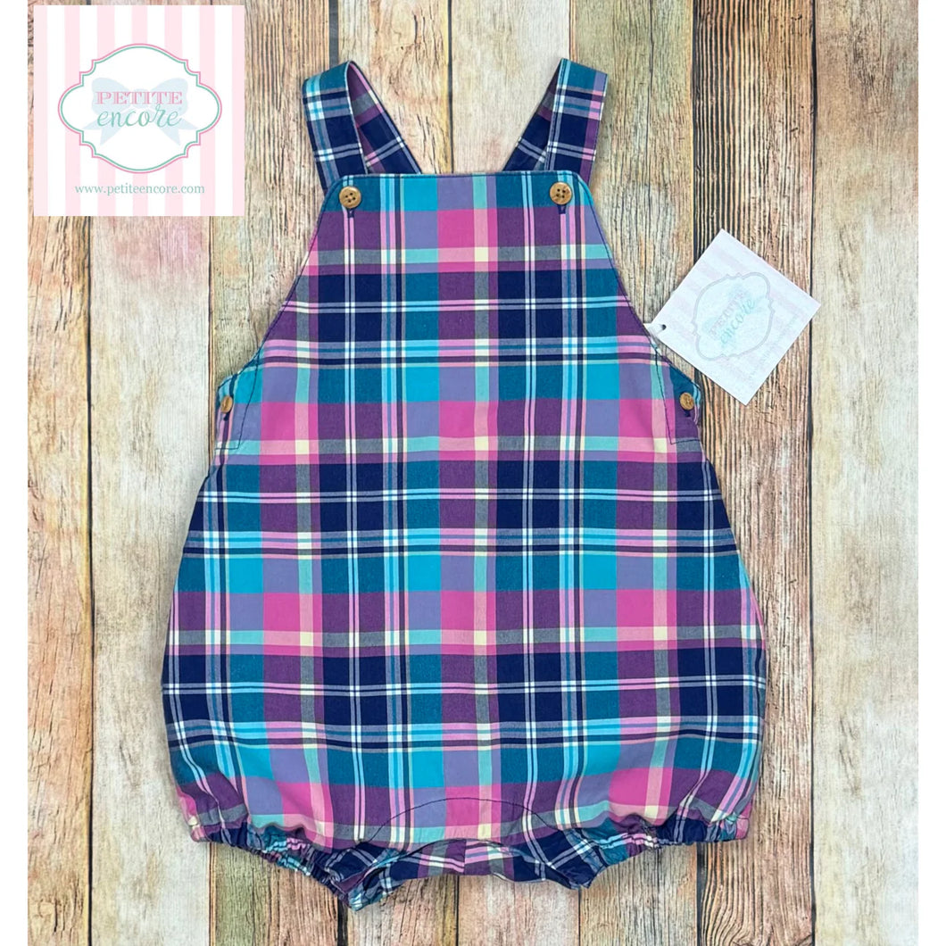 Janie and Jack plaid sunsuit 3-6m