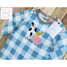 Mud Pie farm themed one piece 3-6m
