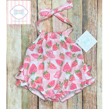 Mud Pie strawberry themed one piece 3-6m