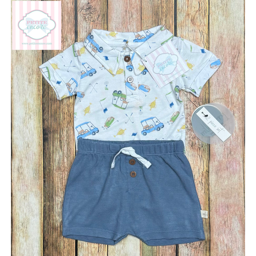 Golf themed bamboo two piece 3-6m