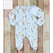 Alphabet themed magnetic one piece NB