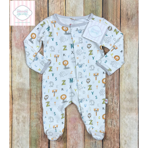 Alphabet themed magnetic one piece NB