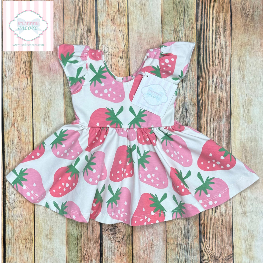 Monica & Andy strawberry dress 0-6m