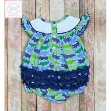 Alligator themed smocked bubble 6m
