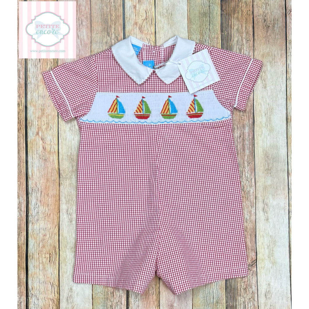 Anavini sailboat themed smocked one piece 24m