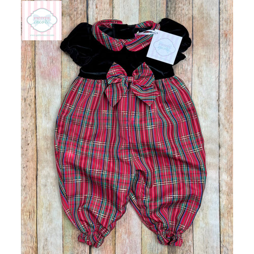 Holiday plaid one piece 9m