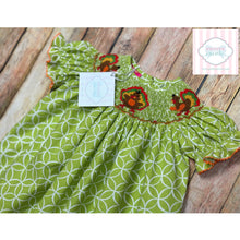 Thanksgiving themed smocked one piece 18m