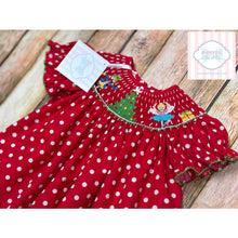 Christmas themed smocked one piece 6m