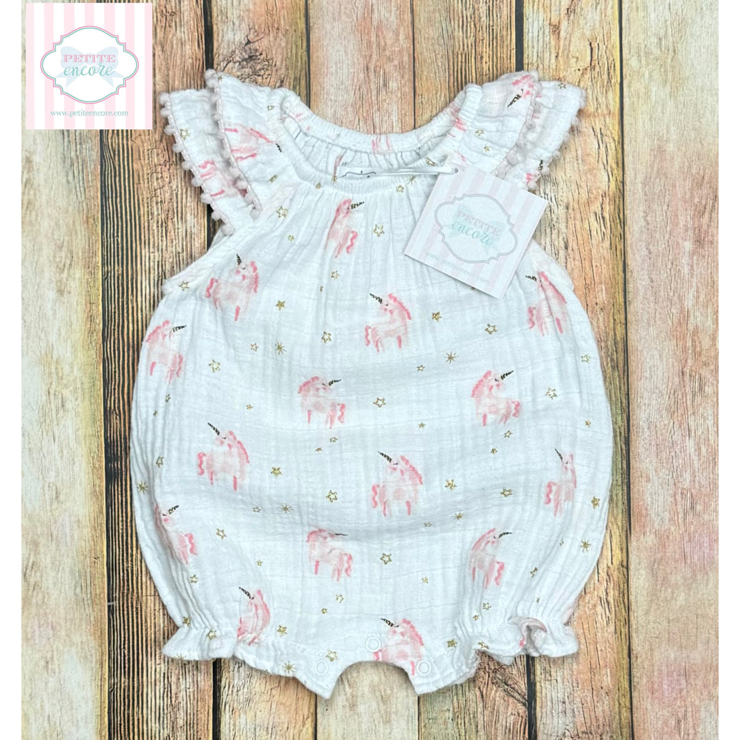 Mud Pie unicorn themed one piece 6-9m