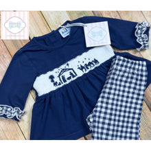 Nativity themed smocked two piece 3m