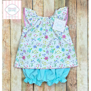 Little English floral two piece 18m