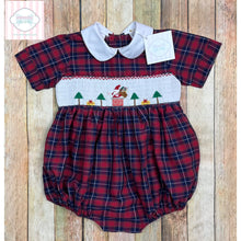 Santa themed smocked one piece 18m