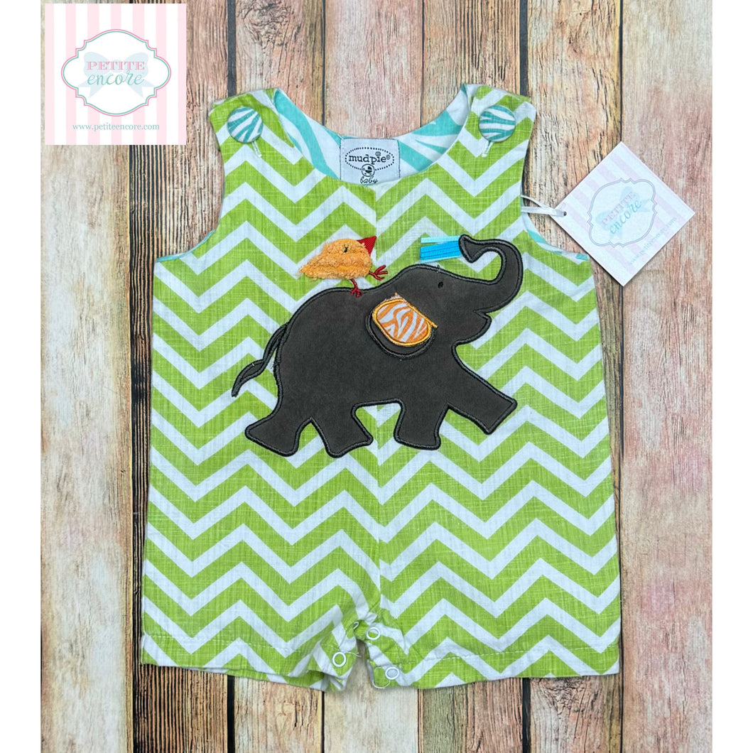 Mud Pie elephant themed one piece 0-6m