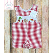 Beach themed smocked one piece 12m