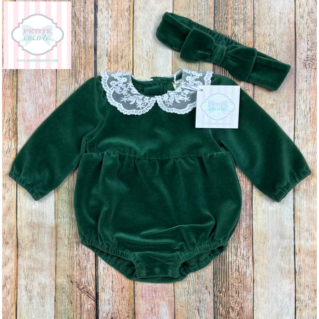 Little Me one piece with headband 6m