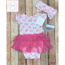 Bow themed bamboo one piece with headband 3-6m