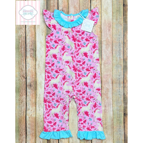 Stitchy Fish horse themed one piece 2T