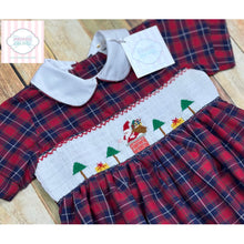 Santa themed smocked one piece 18m