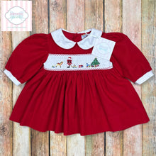 Christmas themed smocked dress 3m