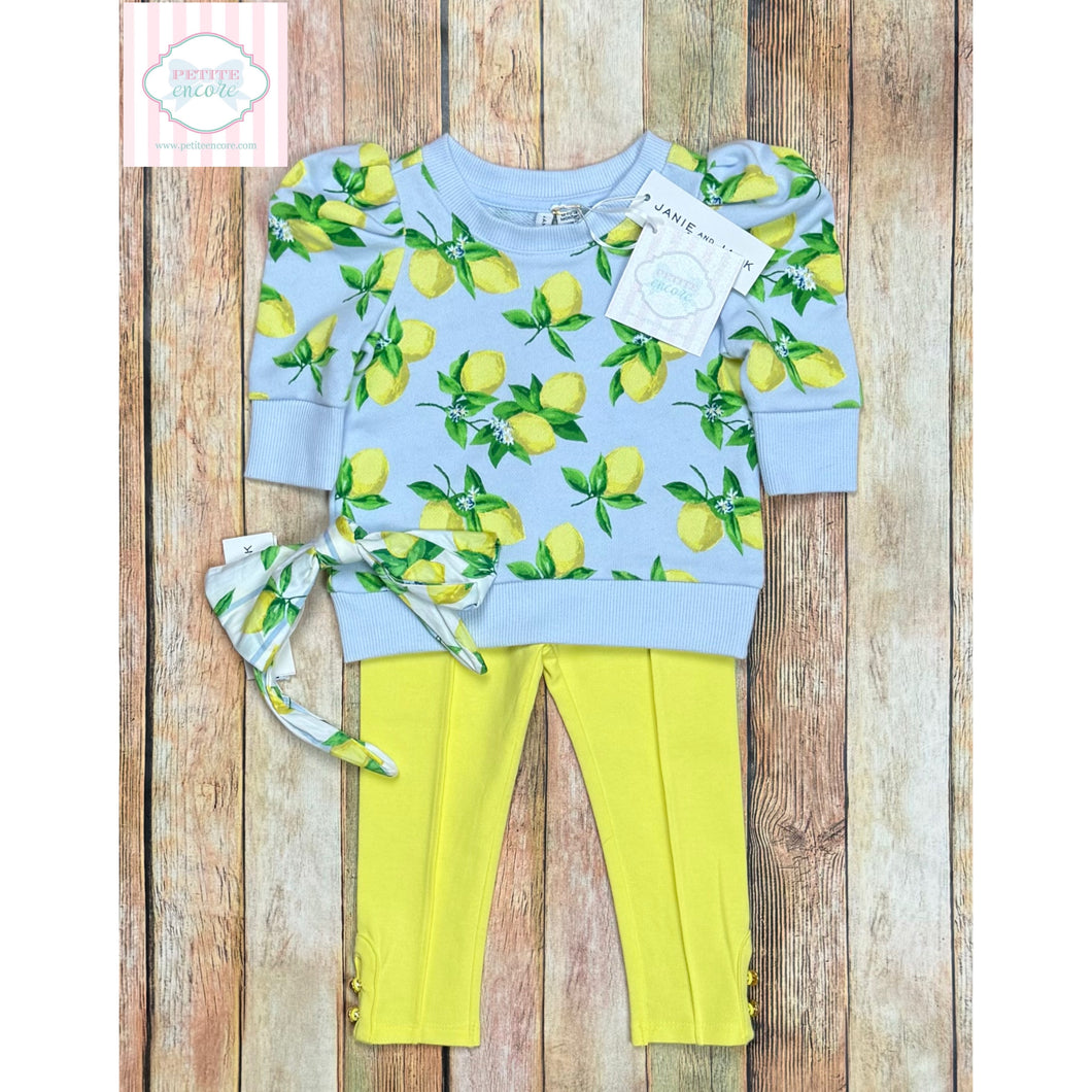 Janie and Jack lemon themed outfit 12-18m