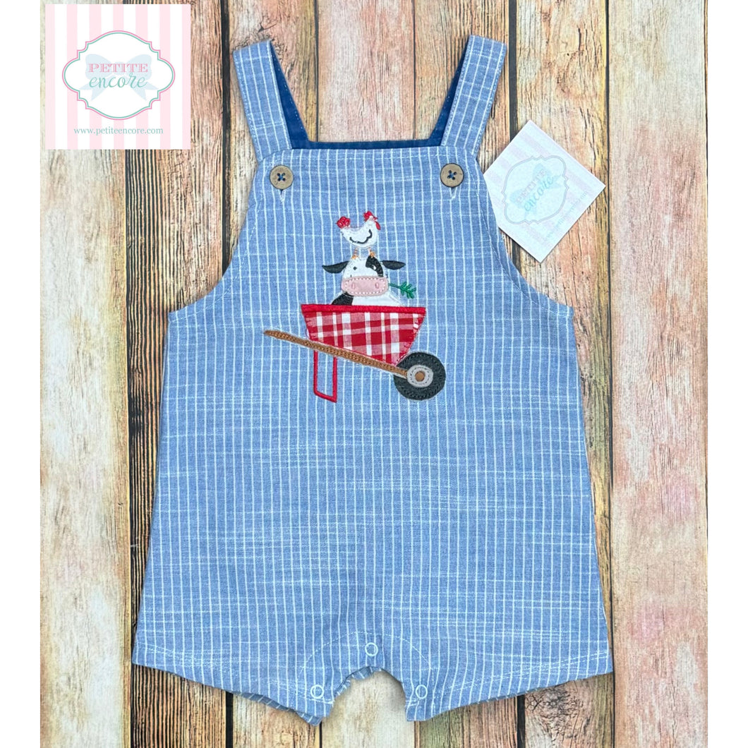 Mud Pie farm themed overalls 6-9m