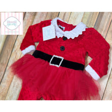 Mud Pie Santa themed one piece 0-6m