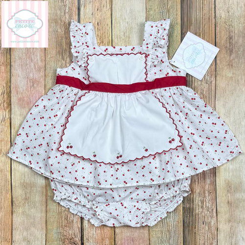 Janie and Jack cherry themed two piece 6-12m