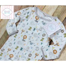 Alphabet themed magnetic one piece NB