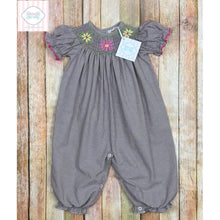 Flower themed smocked one piece 18m
