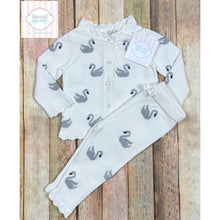 Janie and Jack swan themed knit two piece 3-6m