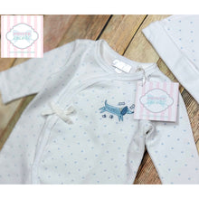 Puppy themed pima one piece with hat 0-3m