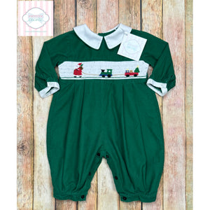 Christmas themed smocked one piece 3m