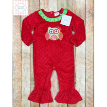 Owl themed holiday one piece 9-12m