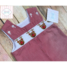 Bailey Boys reindeer themed smocked one piece 3m