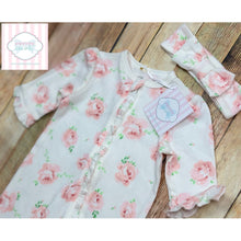 Floral one piece with bow NB