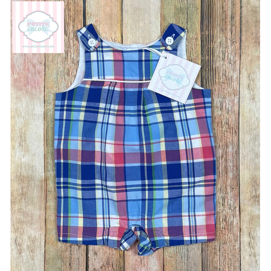 Janie and Jack plaid one piece 0-3m