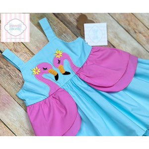 Flamingo themed dress 12m