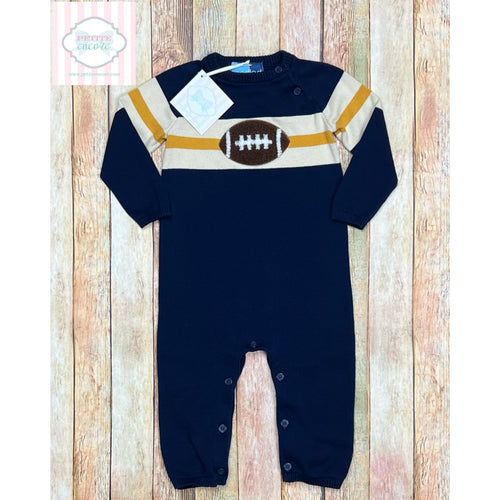 Football themed knit one piece 18m