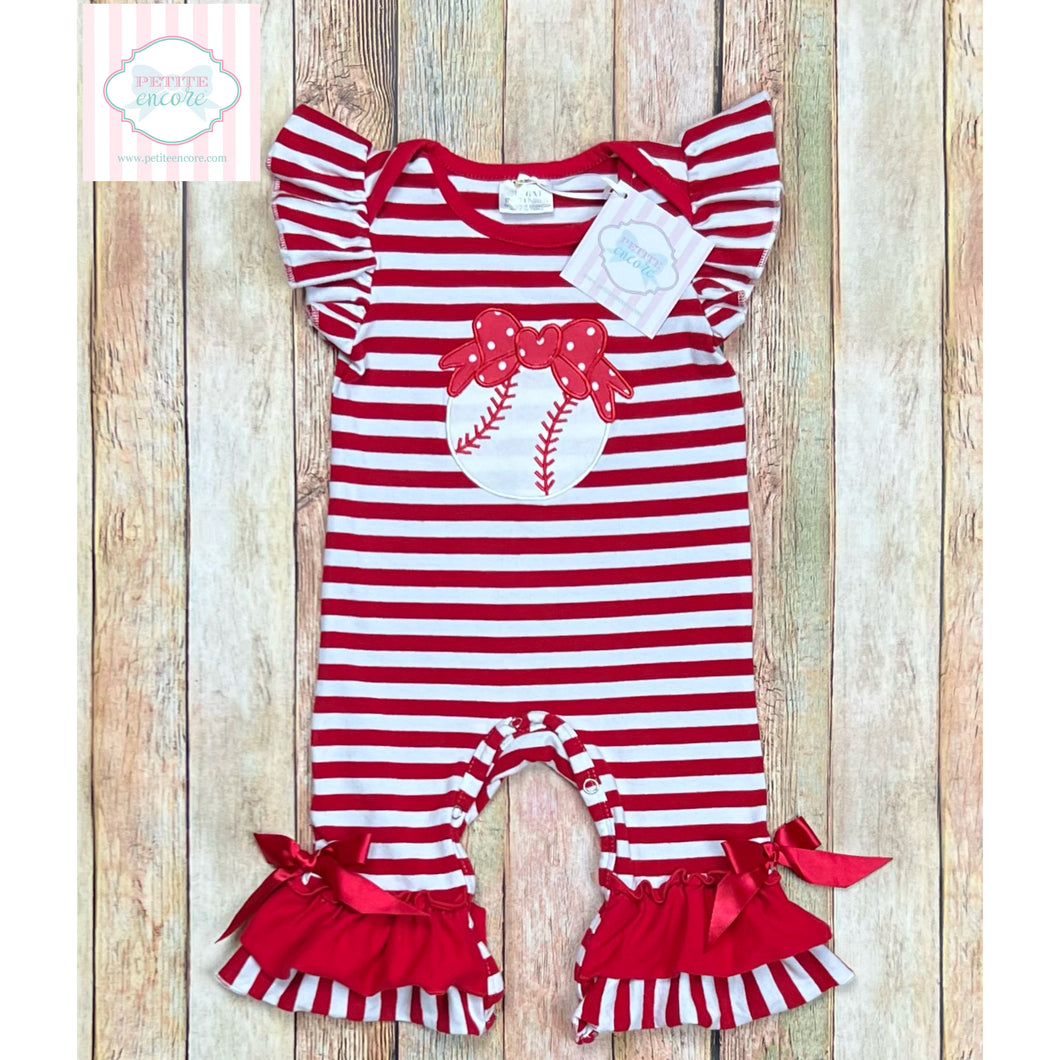 Baseball themed one piece 3-6m