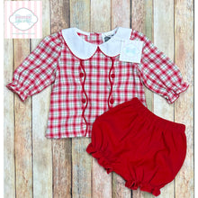 True holiday plaid two piece 9m