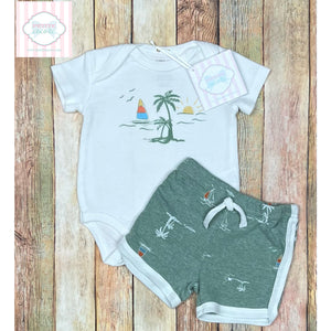 Palm tree themed two piece 0-3m