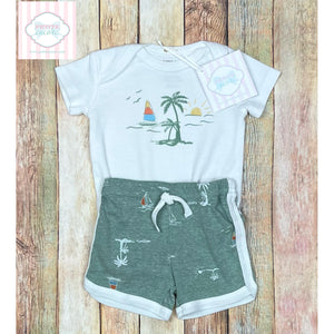 Palm tree themed two piece 0-3m