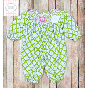 Zuccini smocked one piece 24m