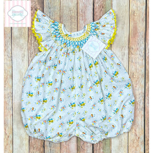 Floral smocked one piece 12m